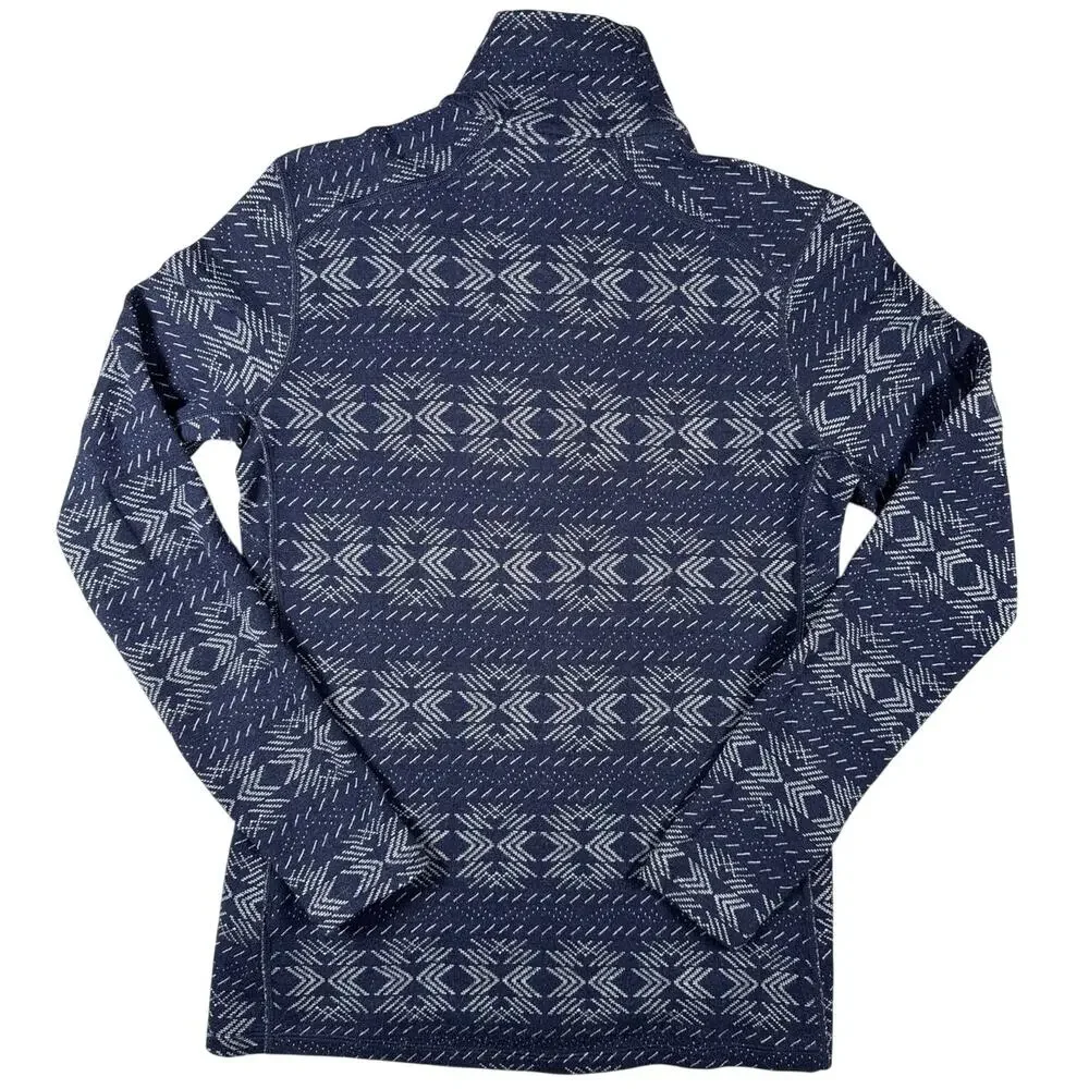 Icebreaker Vertex Base Layer Top Half Zip Womens Medium Merino Wool 260g‎ Blue